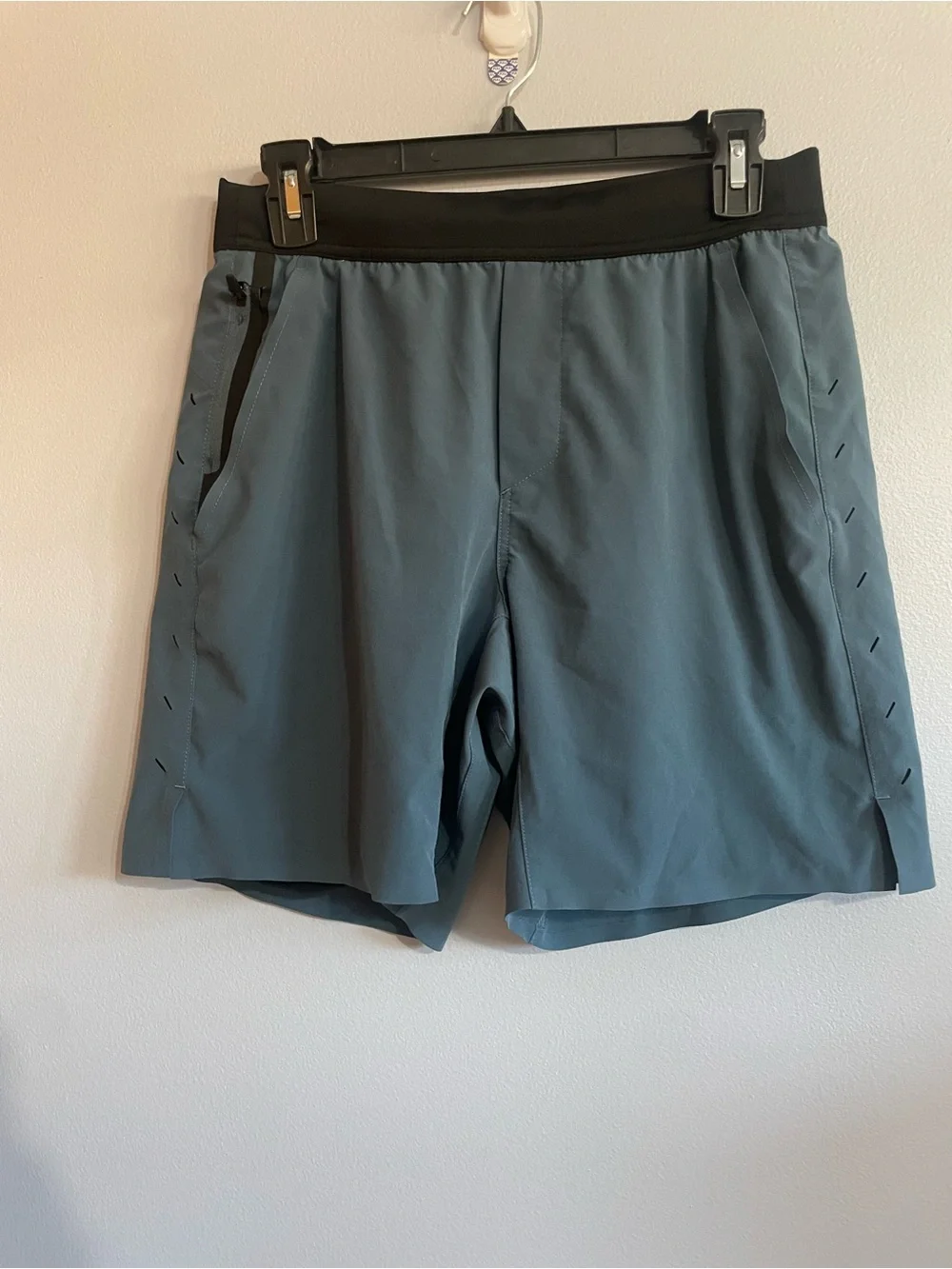 Ten Thousand Slate Blue Athletic Shorts with Black Waistband
